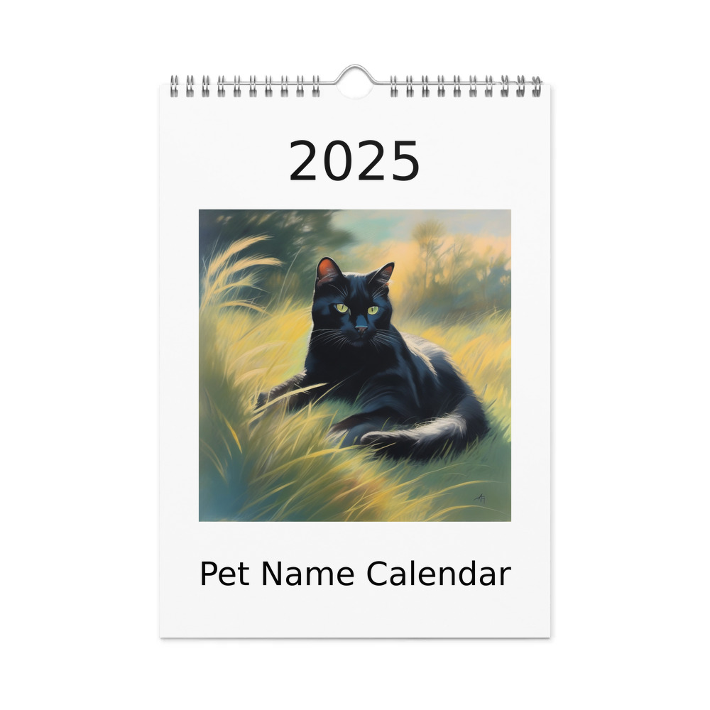 PugMug Custom Black Exotic Cat Wall Calendar (2026)