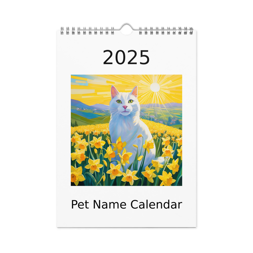 PugMug Custom White Companion Cat Wall Calendar (2026)