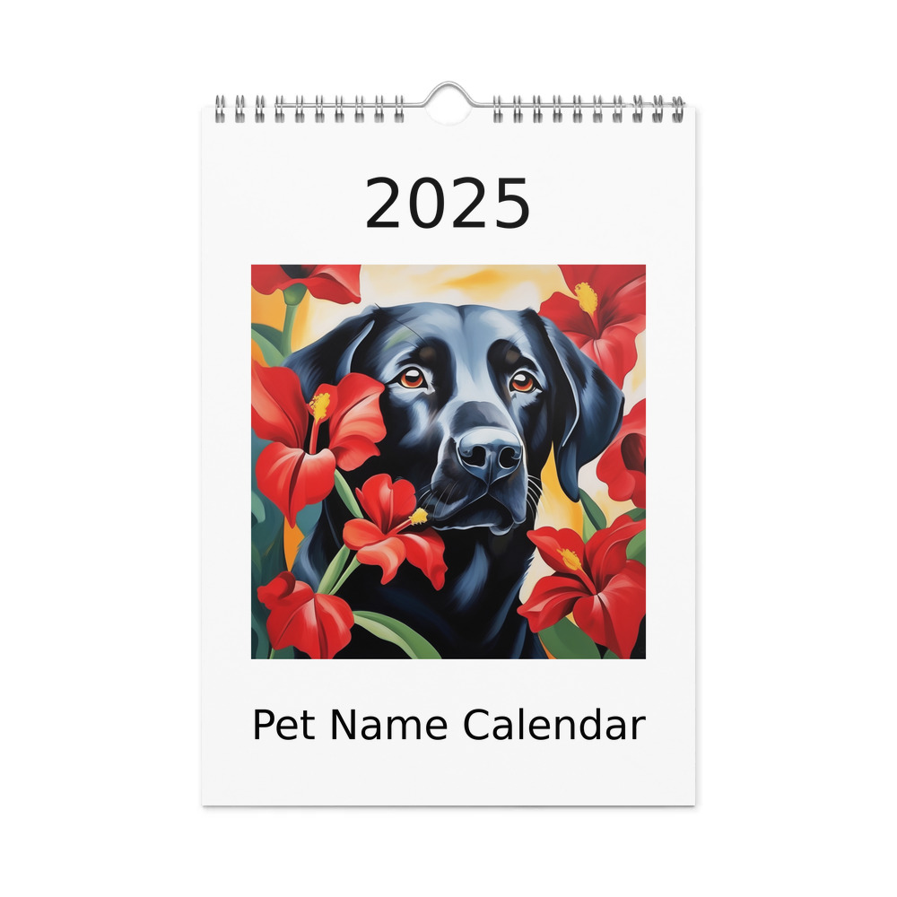 PugMug Custom Black Labrador Retriever Wall Calendar (2026)