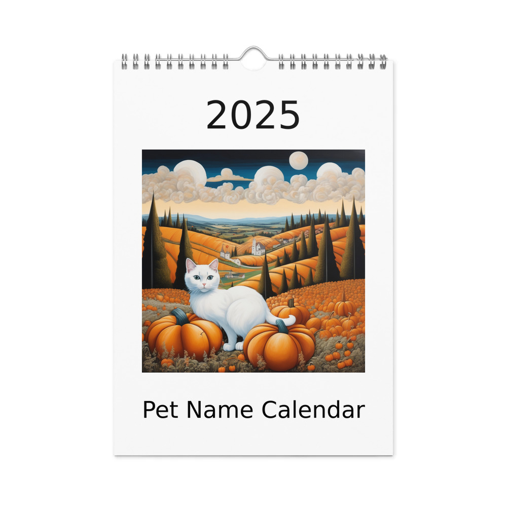PugMug Custom White Companion Cat Wall Calendar (2026)