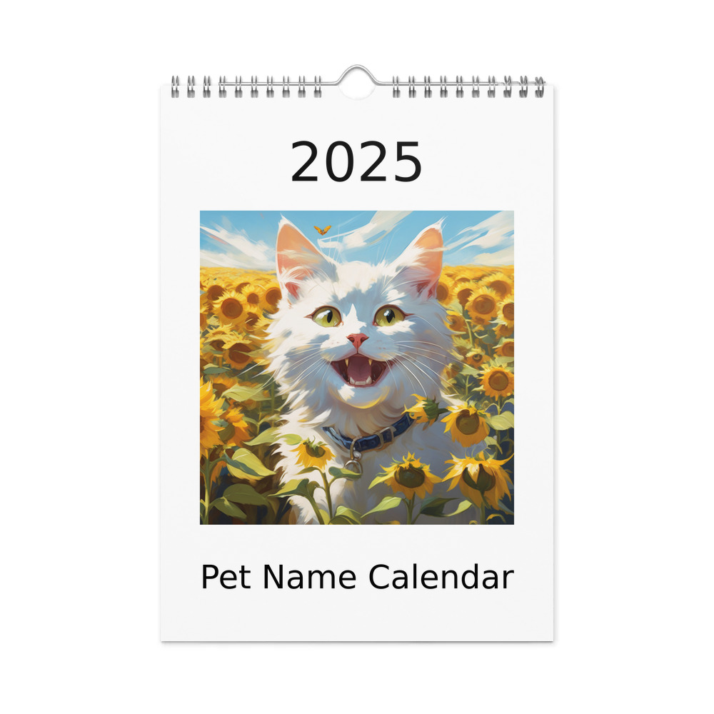 PugMug Custom White Companion Cat Wall Calendar (2026)