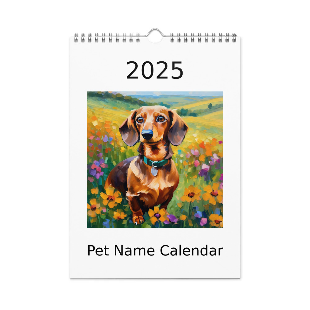PugMug Custom Tan Dachshund Wall Calendar (2026)