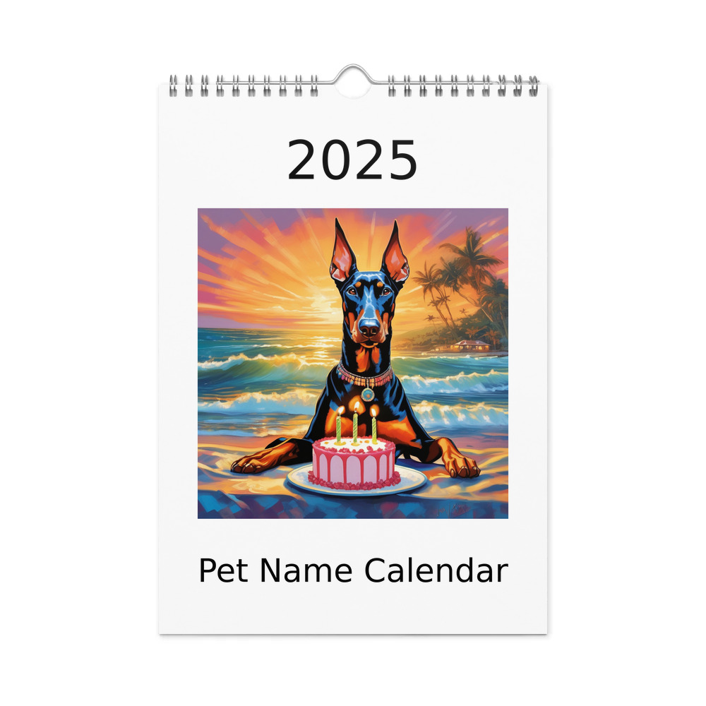 PugMug Custom Doberman Pinscher Wall Calendar (2026)