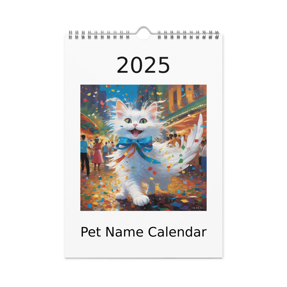 PugMug Custom White Companion Cat Wall Calendar (2026)