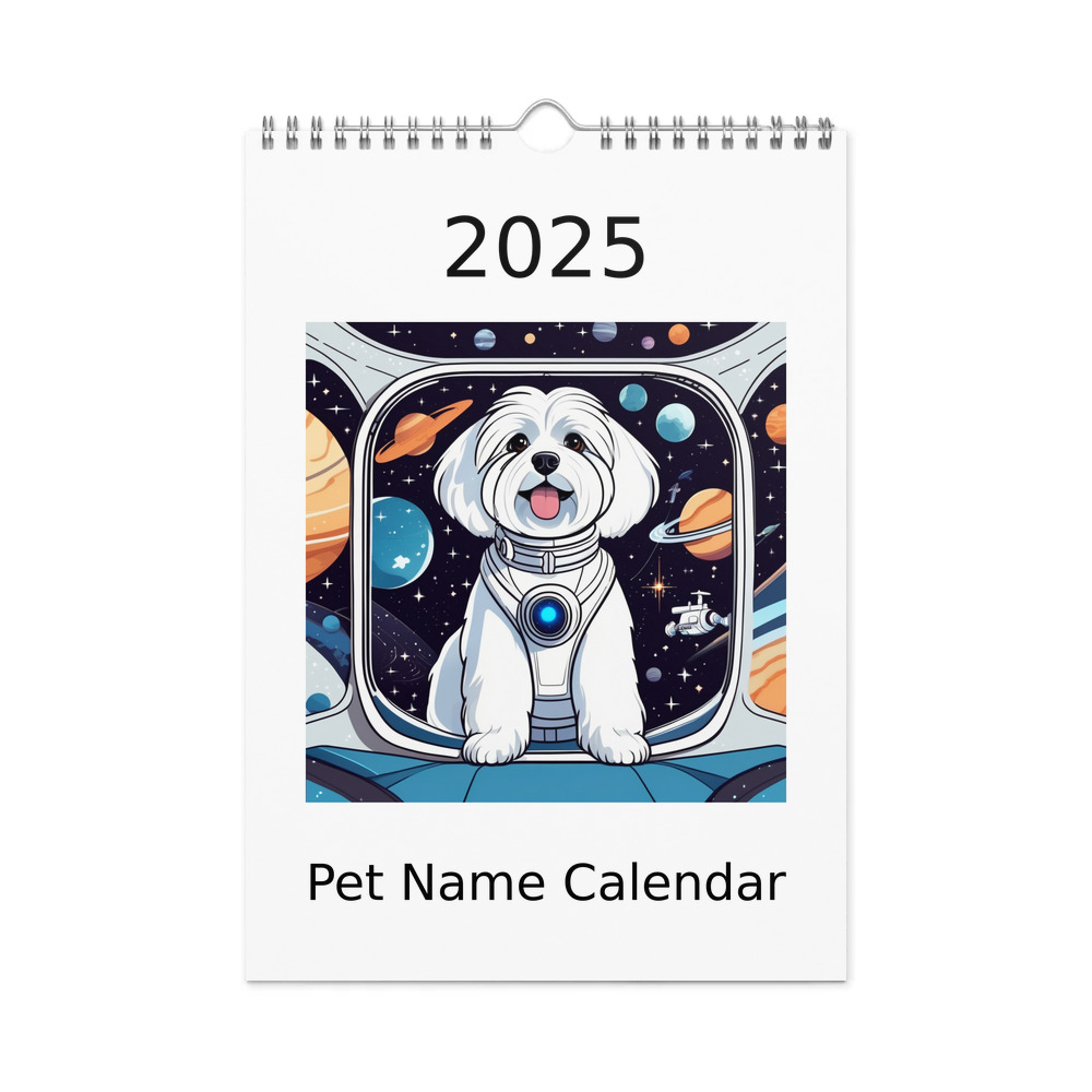 PugMug Custom White Havanese Dog Wall Calendar (2026)