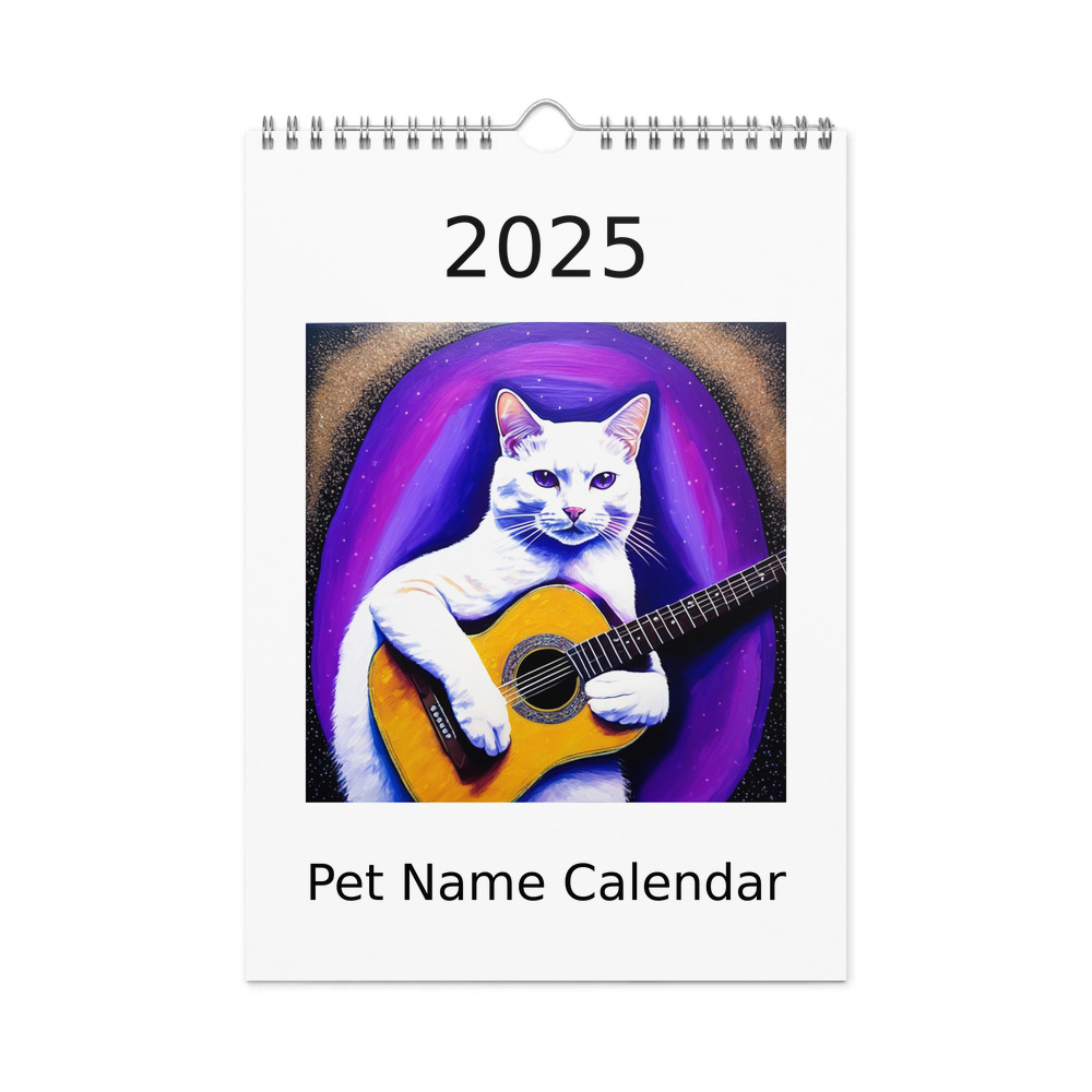 PugMug Custom White Companion Cat Wall Calendar (2026)