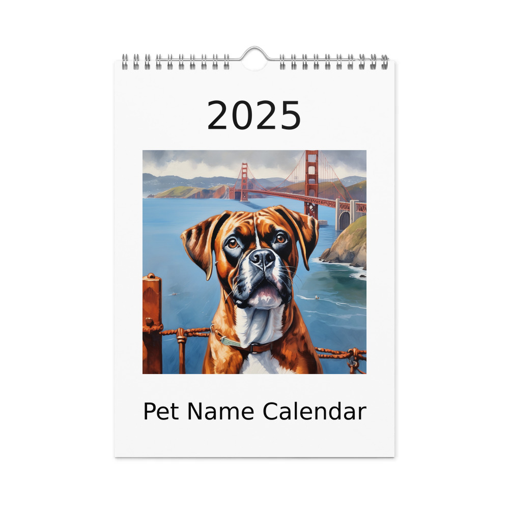 PugMug Custom Boxer Dog Wall Calendar (2026)