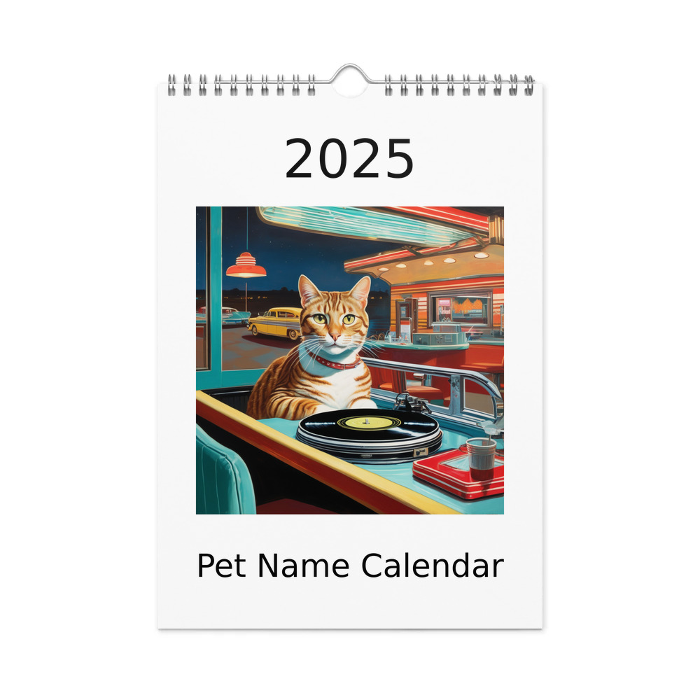PugMug Custom Tabby Companion Cat Wall Calendar (2026)
