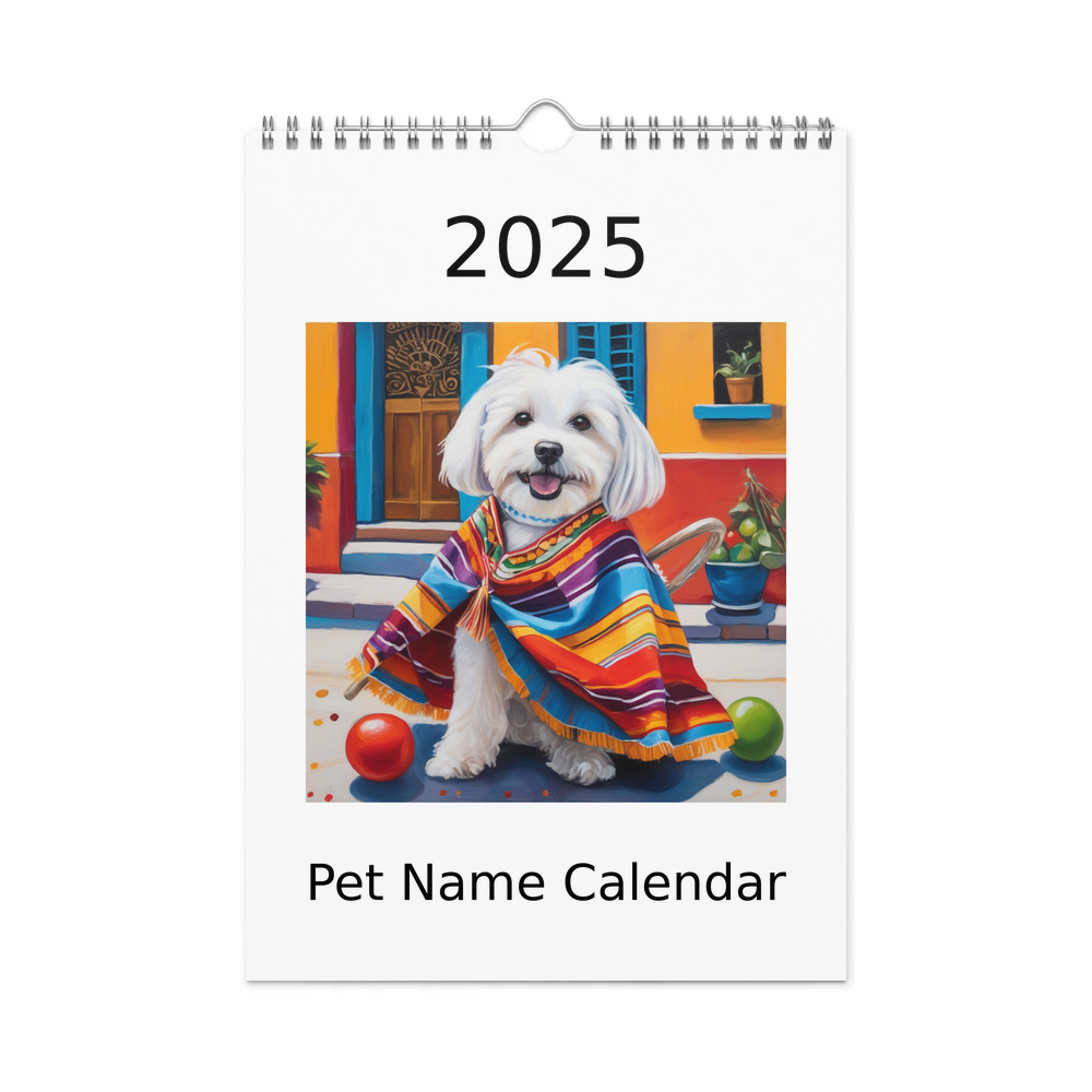 PugMug Custom White Havanese Dog Wall Calendar (2026)