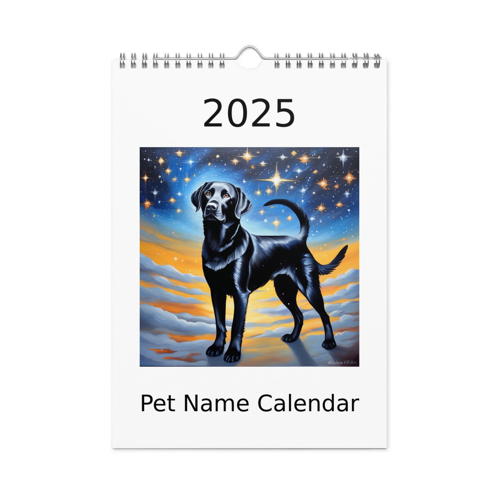 PugMug Custom Black Labrador Retriever Wall Calendar (2026)