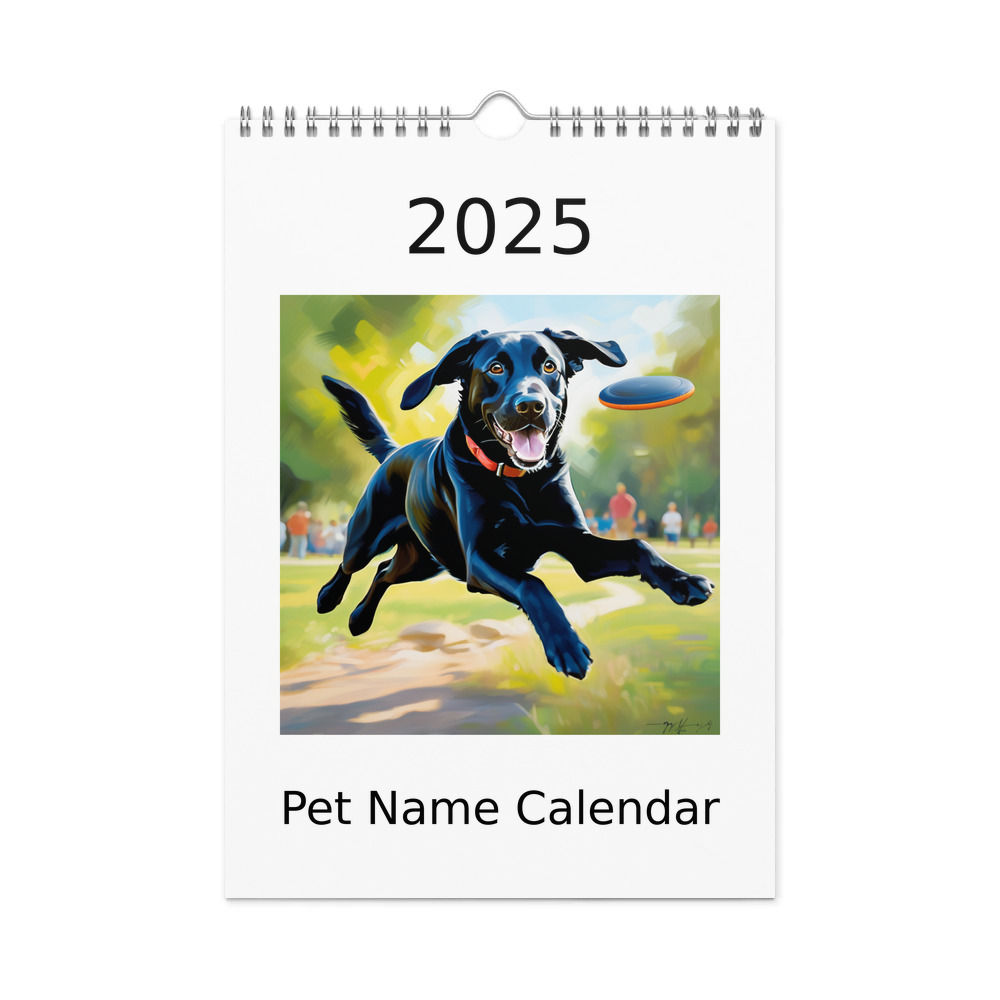 PugMug Custom Black Labrador Retriever Wall Calendar (2026)