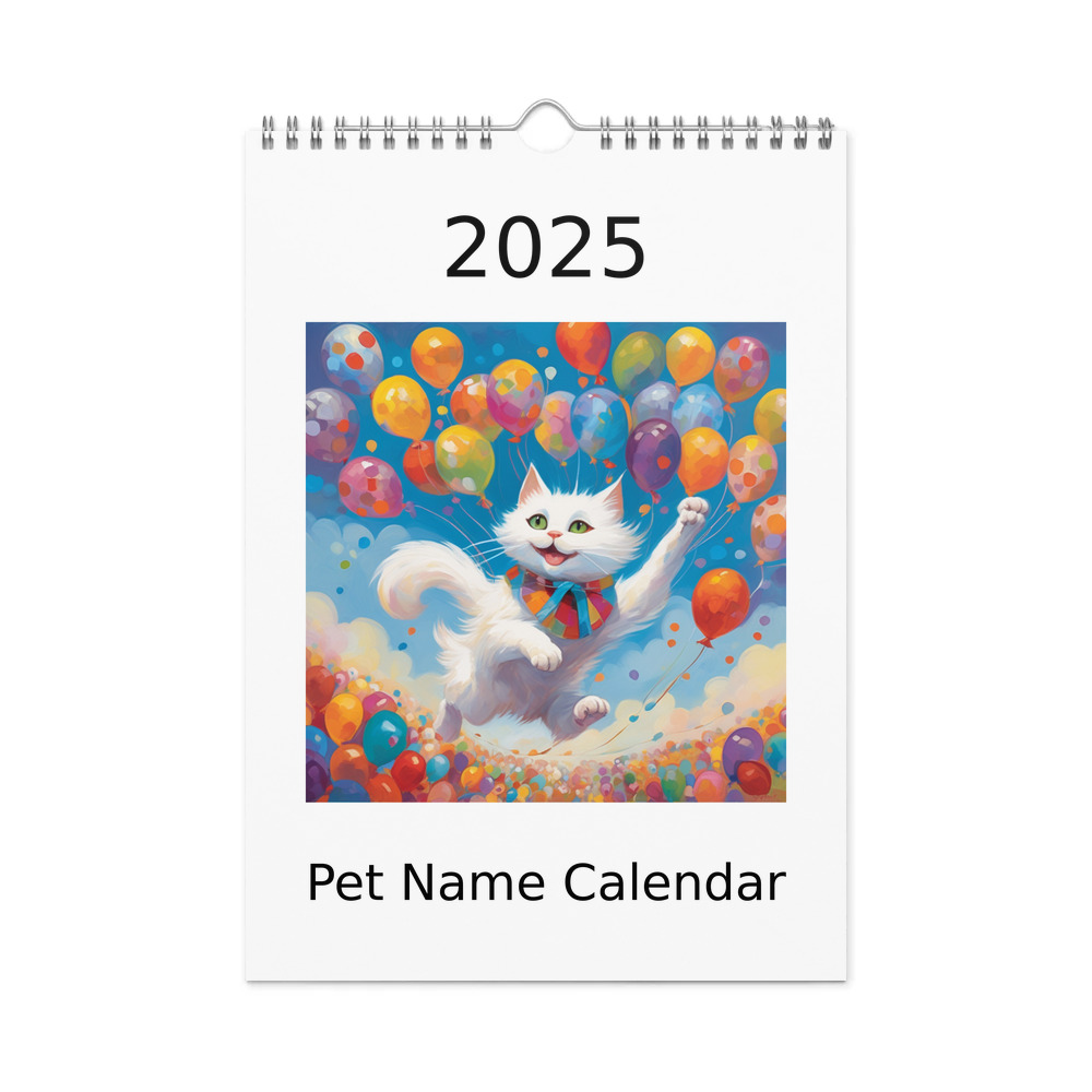 PugMug Custom White Companion Cat Wall Calendar (2026)