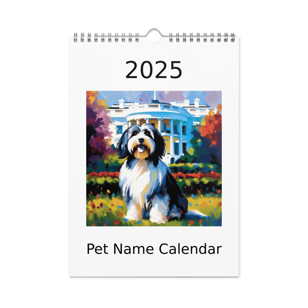 PugMug Custom Black-and-white Havanese Dog Wall Calendar (2026)