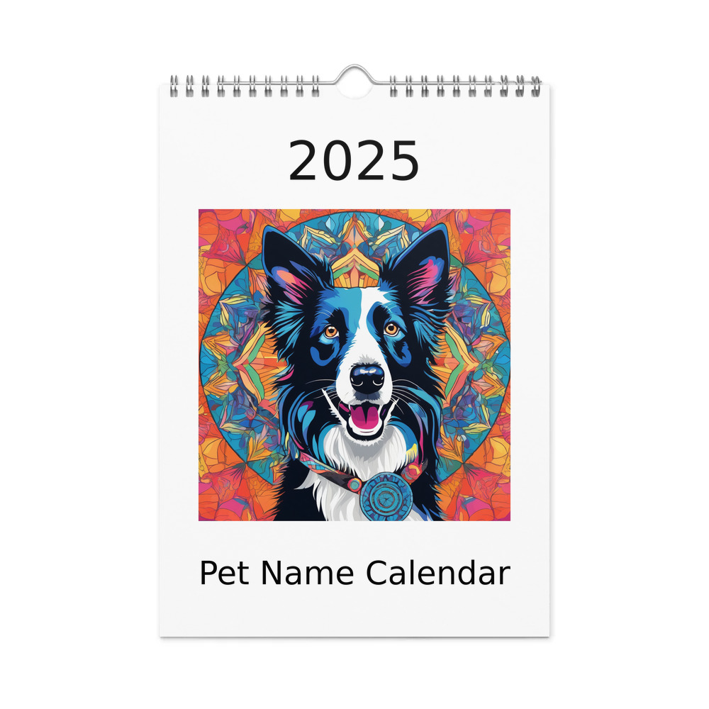PugMug Custom Border Collie Wall Calendar (2026)