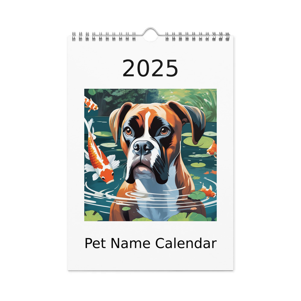 PugMug Custom Boxer Dog Wall Calendar (2026)