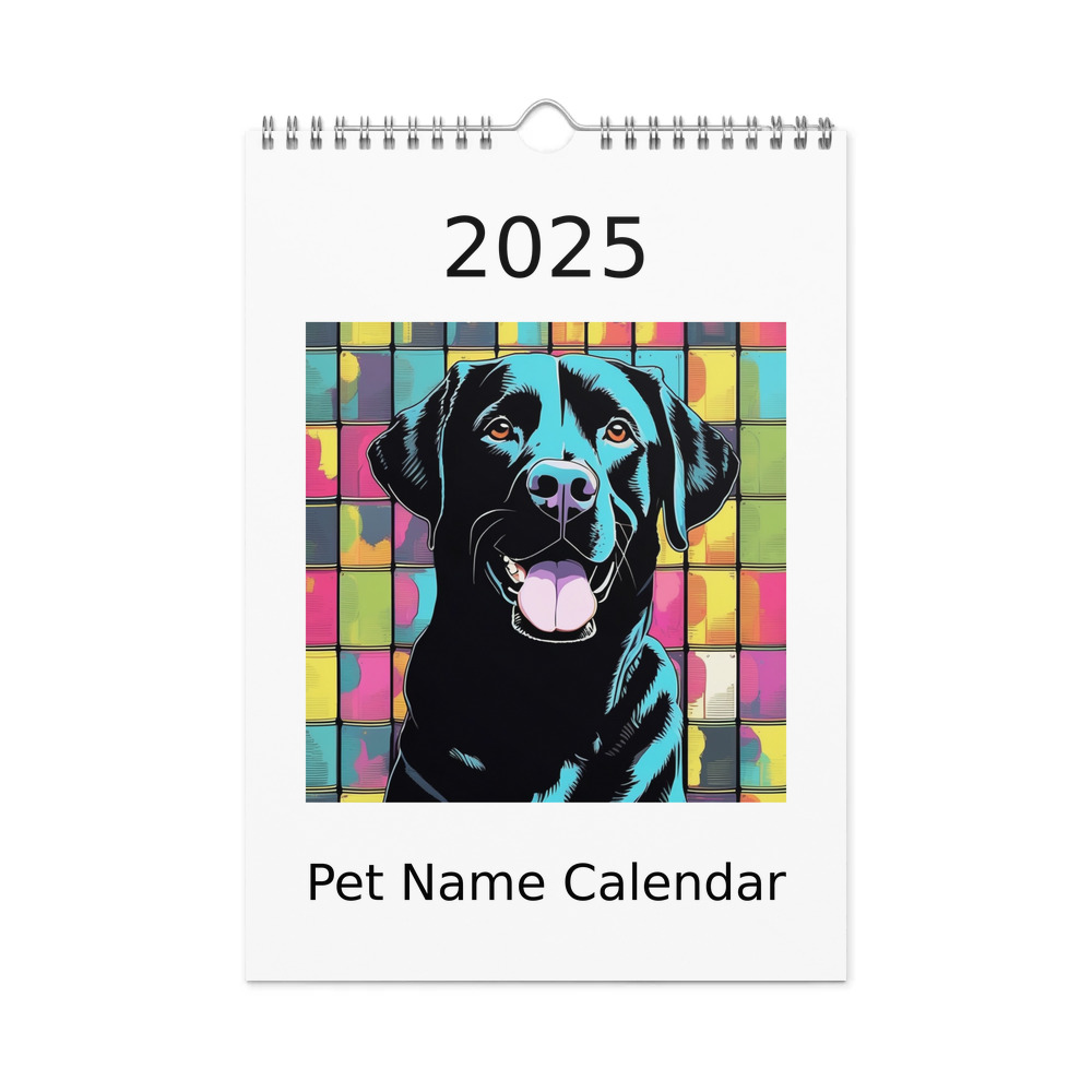 PugMug Custom Black Labrador Retriever Wall Calendar (2026)