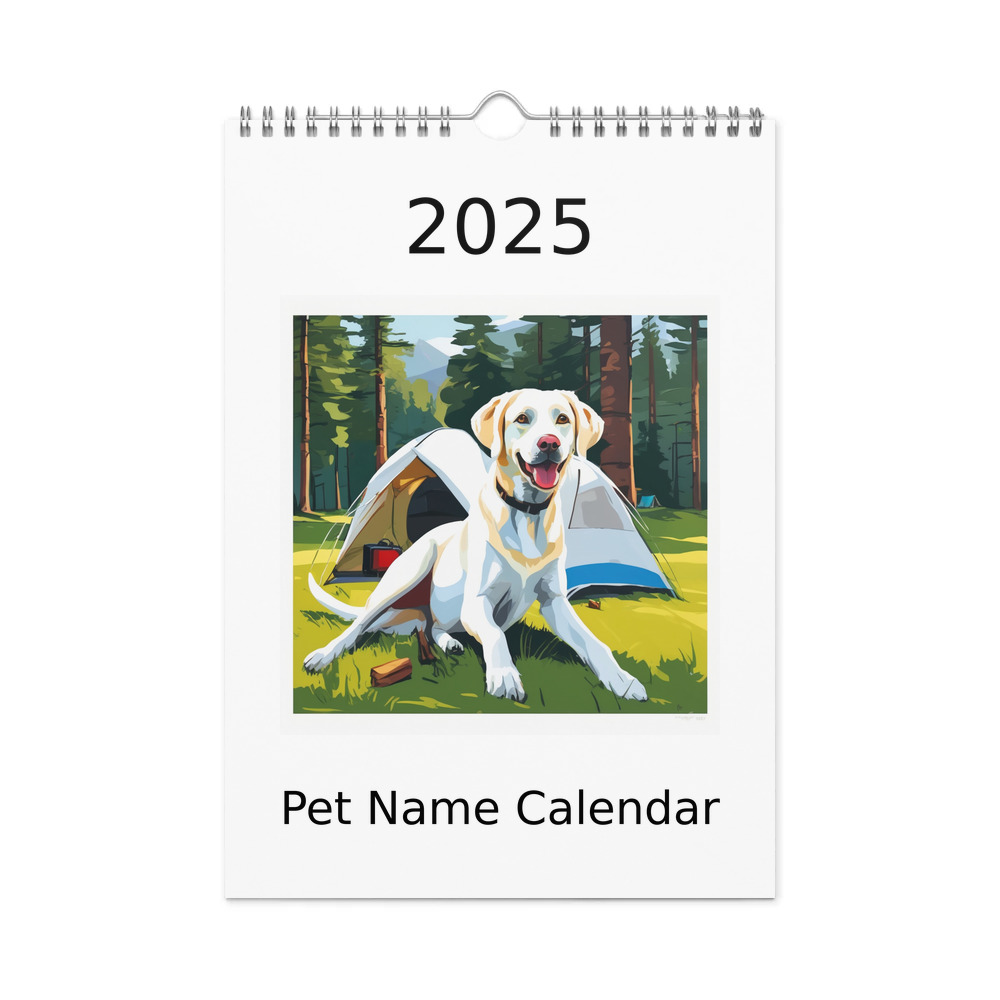 PugMug Custom White Labrador Retriever Wall Calendar (2026)