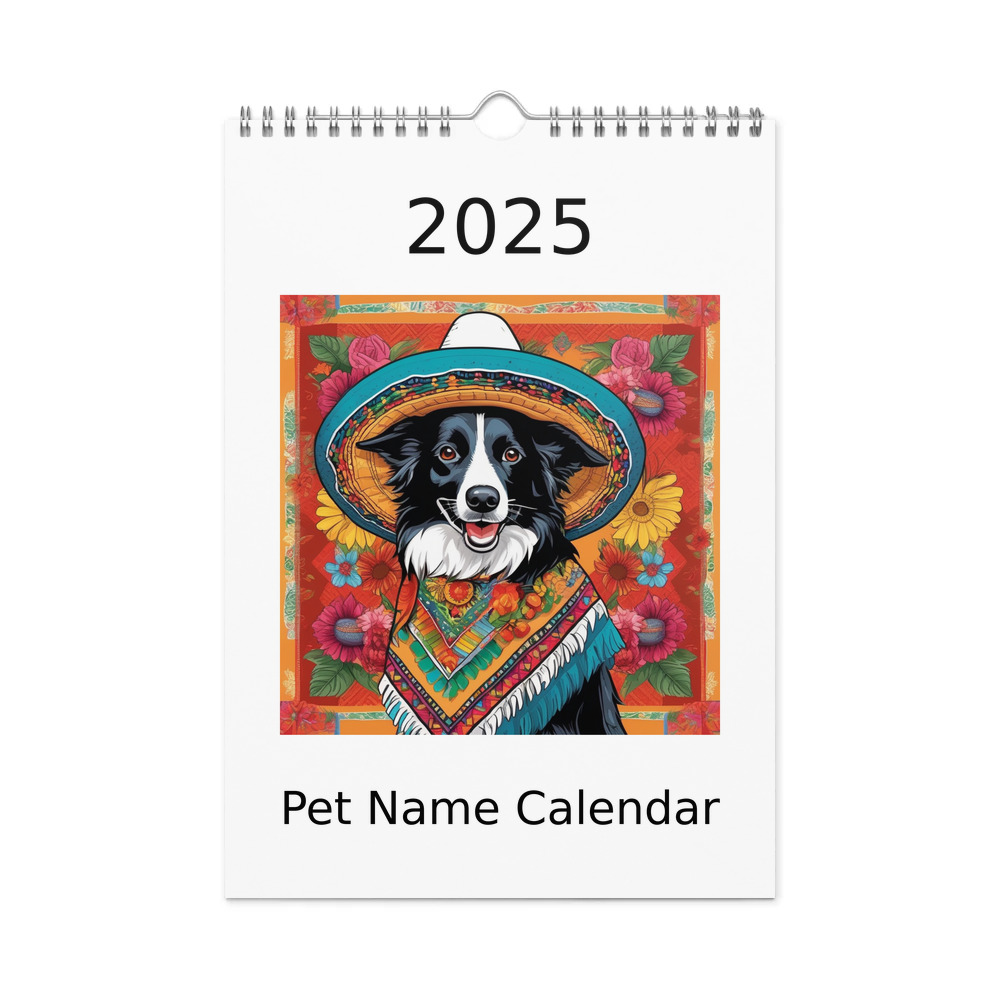 PugMug Custom Border Collie Wall Calendar (2026)