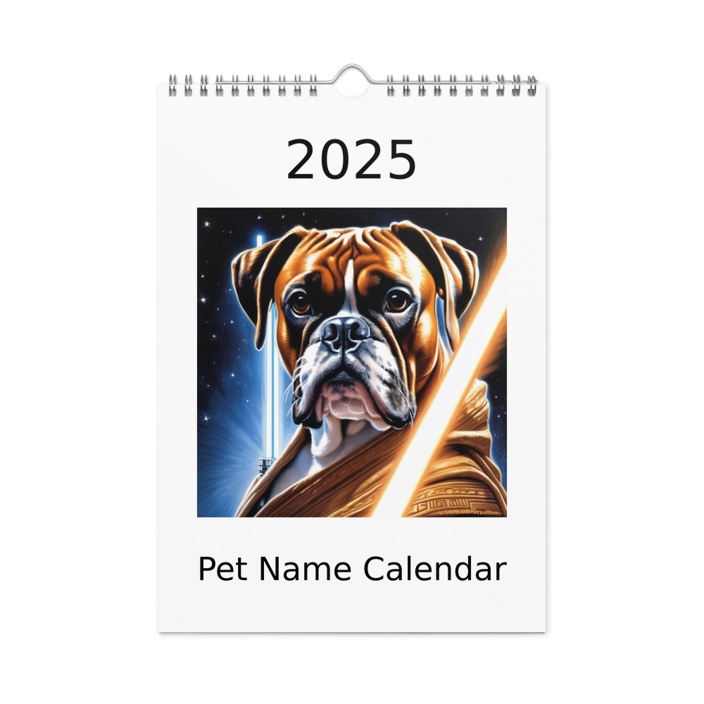 PugMug Custom Boxer Dog Wall Calendar (2026)