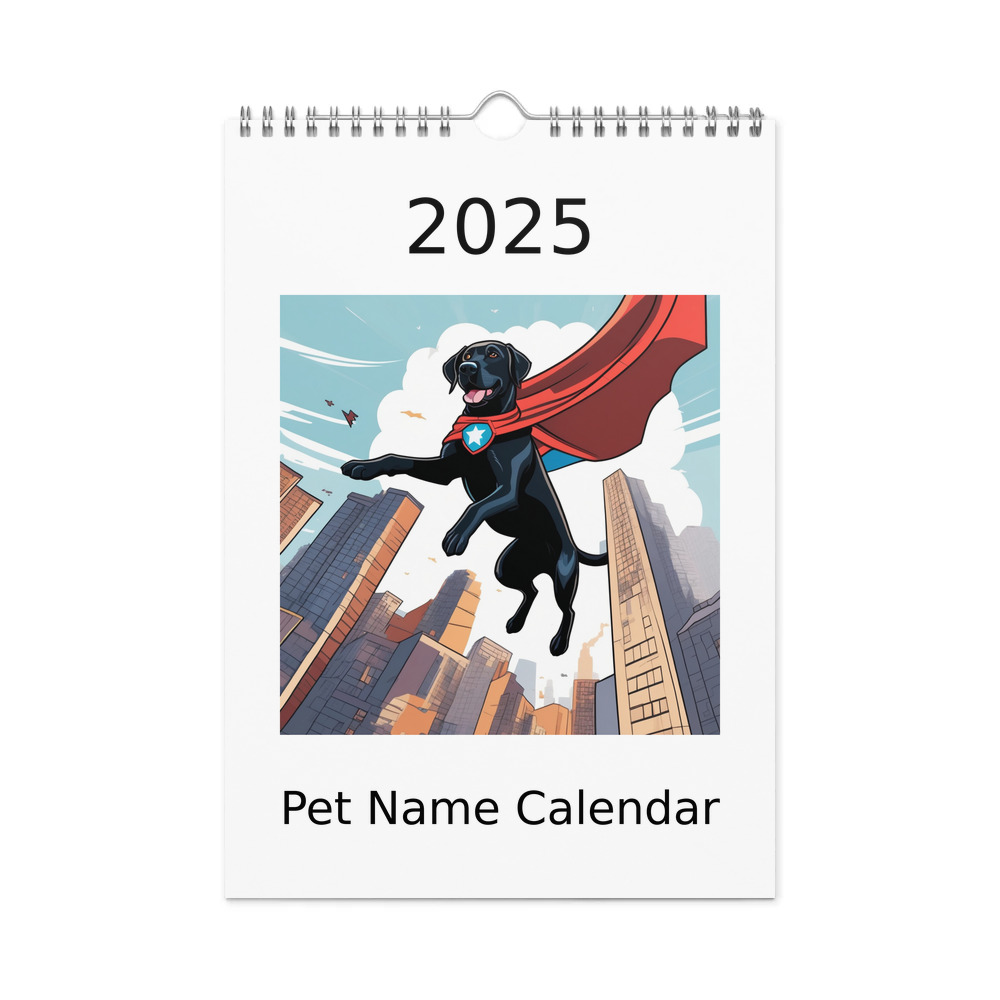 PugMug Custom Black Labrador Retriever Wall Calendar (2026)