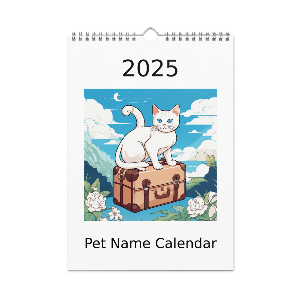 PugMug Custom White Exotic Cat Wall Calendar (2026)