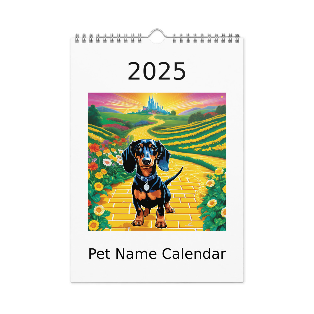 PugMug Custom Black Dachshund Wall Calendar (2026)