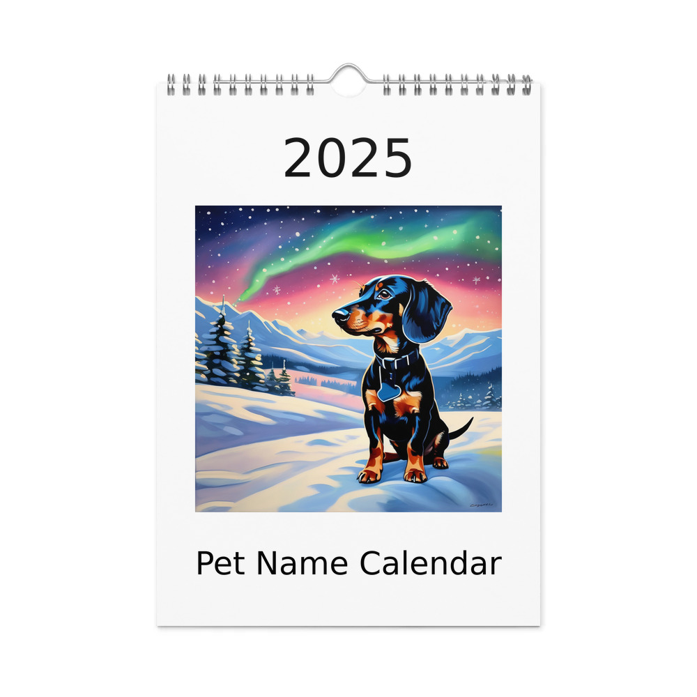 PugMug Custom Black Dachshund Wall Calendar (2026)