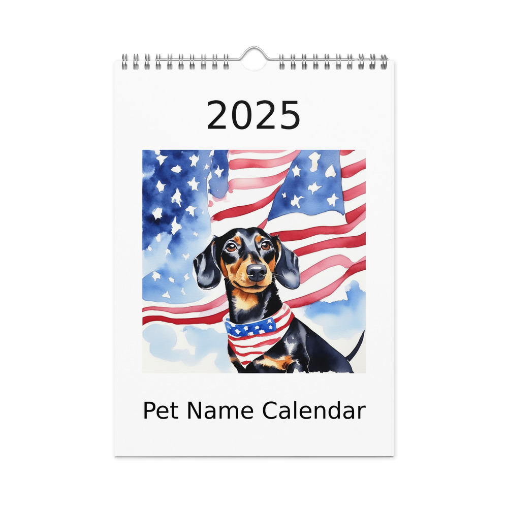 PugMug Custom Black Dachshund Wall Calendar (2026)