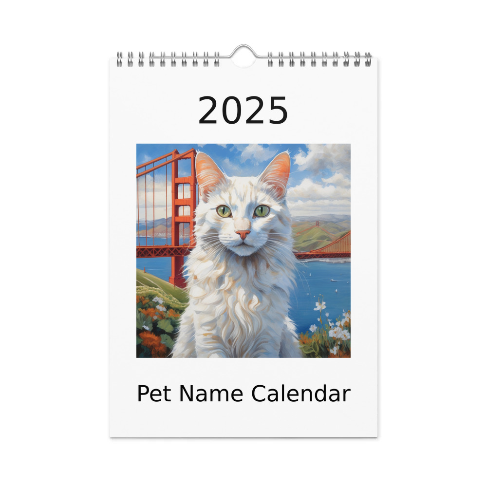 PugMug Custom White Companion Cat Wall Calendar (2026)