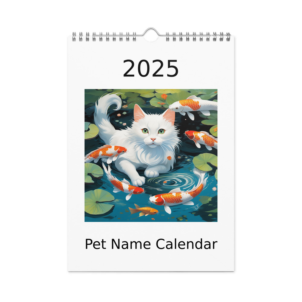 PugMug Custom White Companion Cat Wall Calendar (2026)