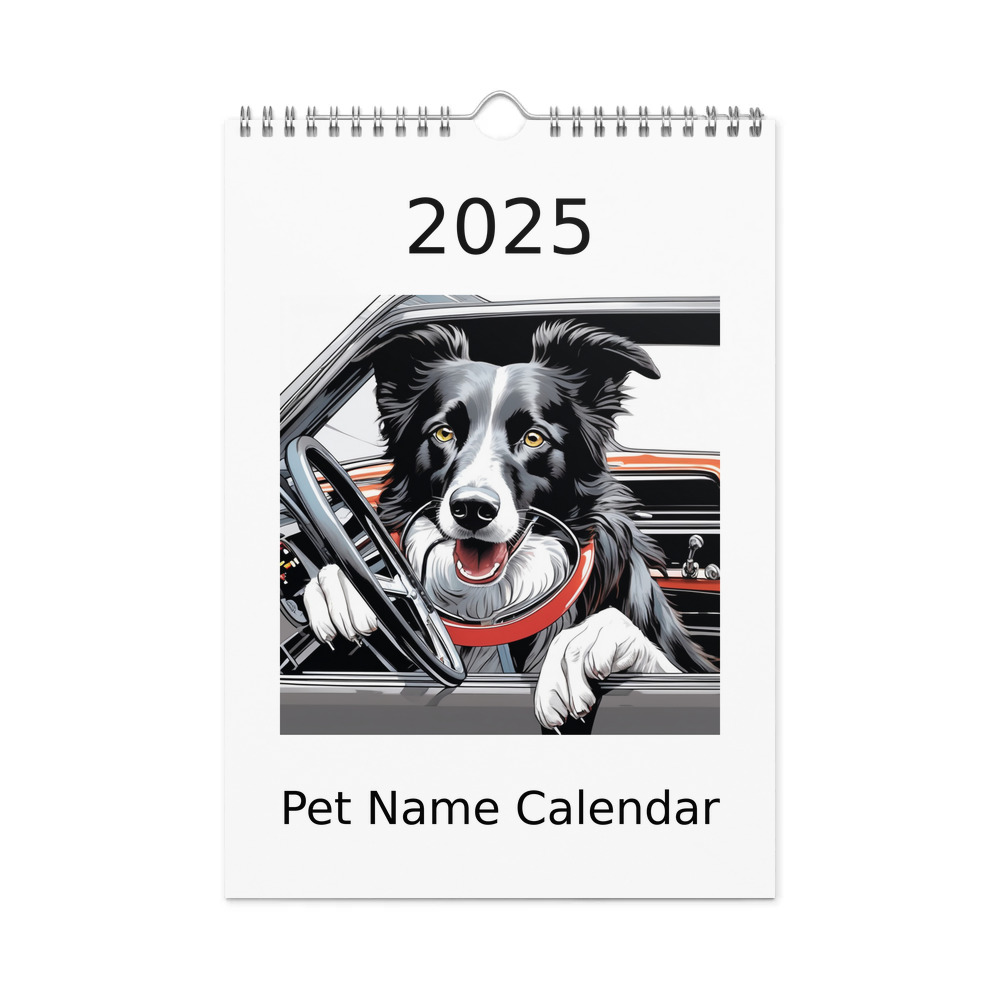 PugMug Custom Border Collie Wall Calendar (2026)