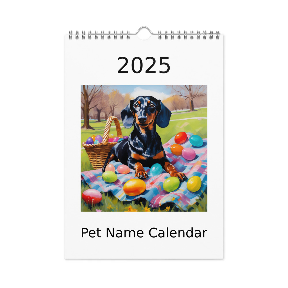 PugMug Custom Black Dachshund Wall Calendar (2026)