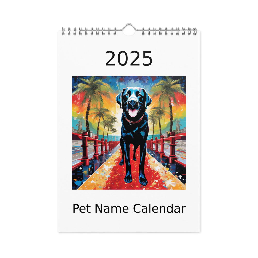 PugMug Custom Black Labrador Retriever Wall Calendar (2026)