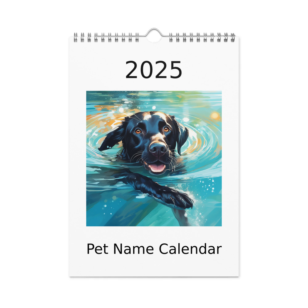 PugMug Custom Black Labrador Retriever Wall Calendar (2026)