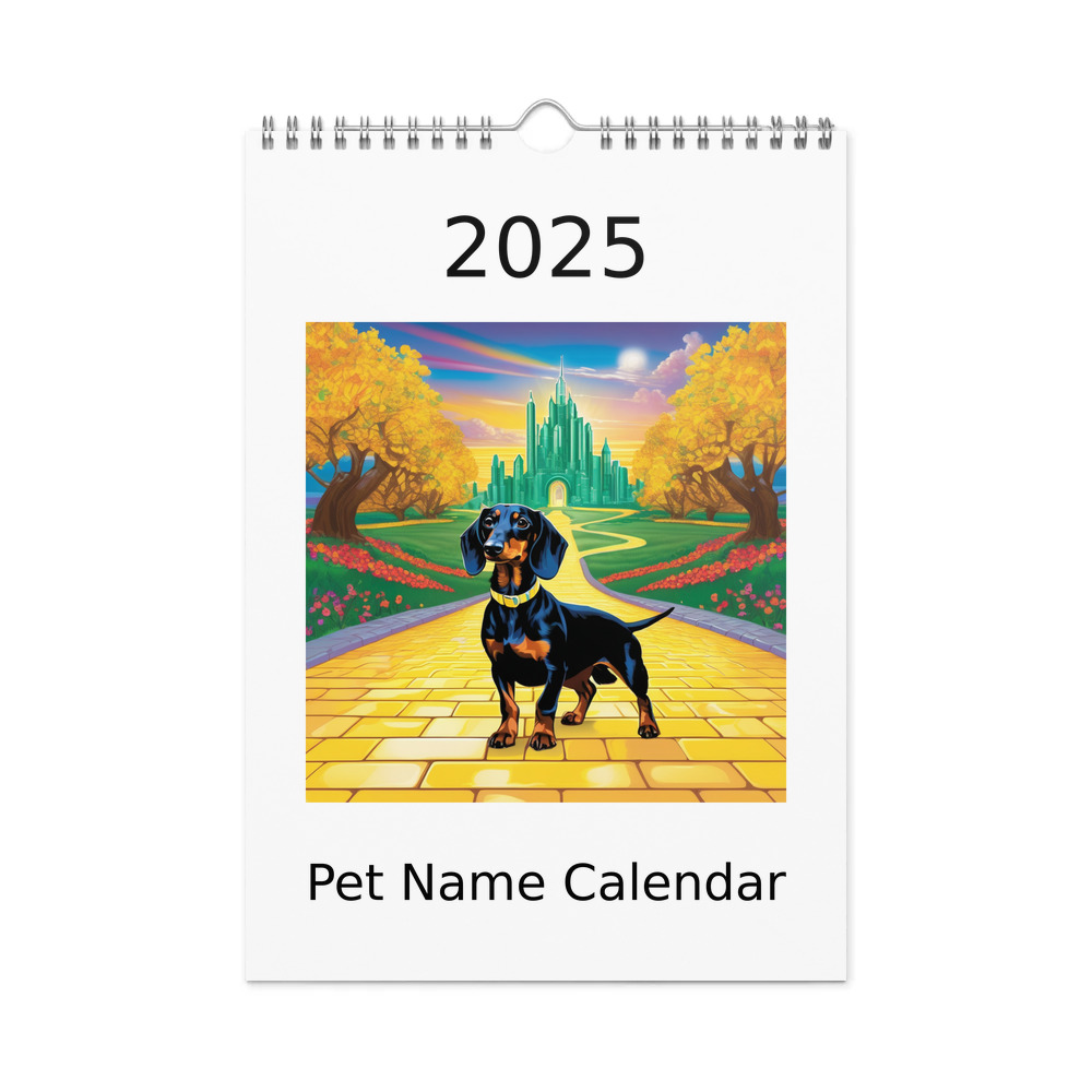 PugMug Custom Black Dachshund Wall Calendar (2026)
