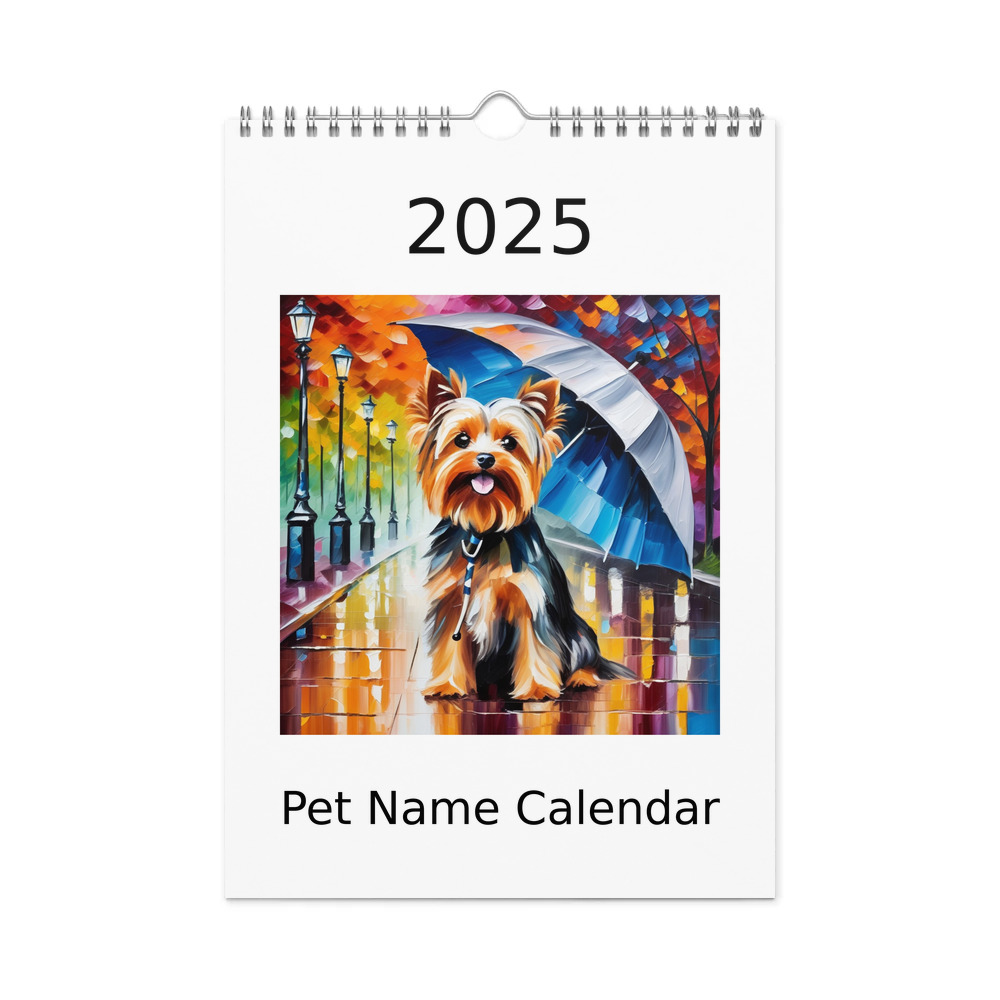PugMug Custom Yorkshire Terrier Wall Calendar (2026)