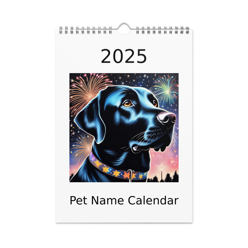 PugMug Custom Black Labrador Retriever Wall Calendar (2026)