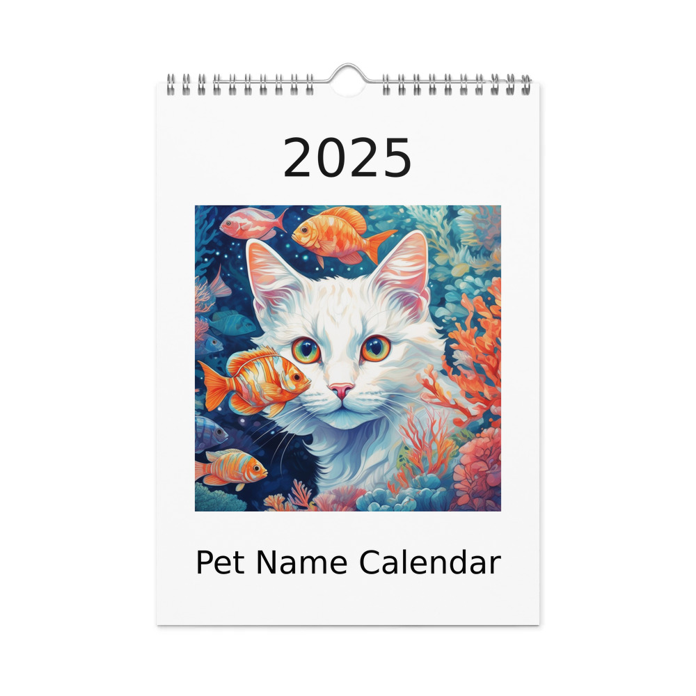 PugMug Custom White Companion Cat Wall Calendar (2026)