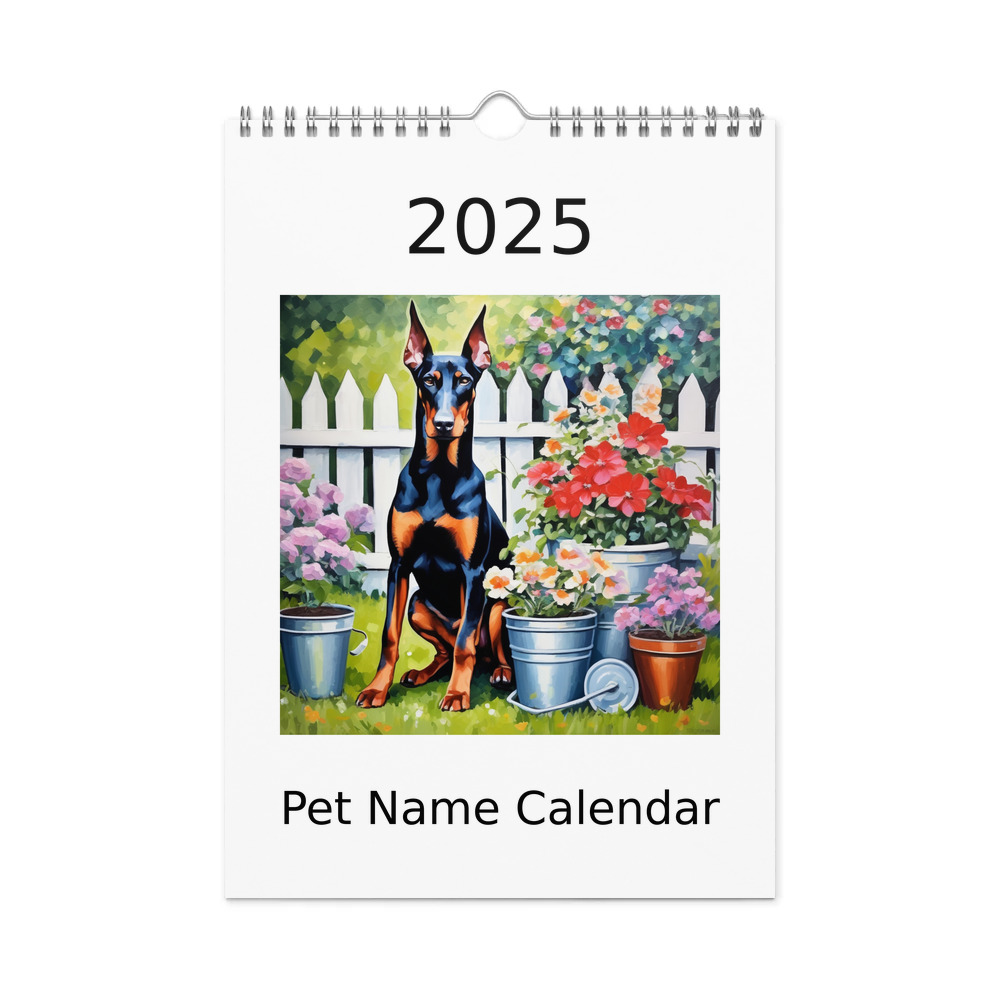 PugMug Custom Doberman Pinscher Wall Calendar (2026)