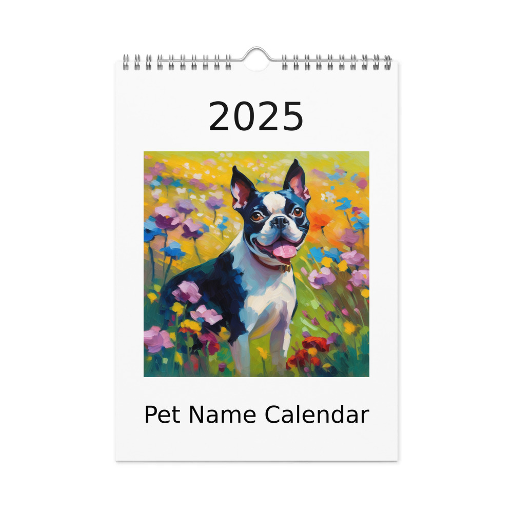 PugMug Custom Boston Terrier Wall Calendar (2026)