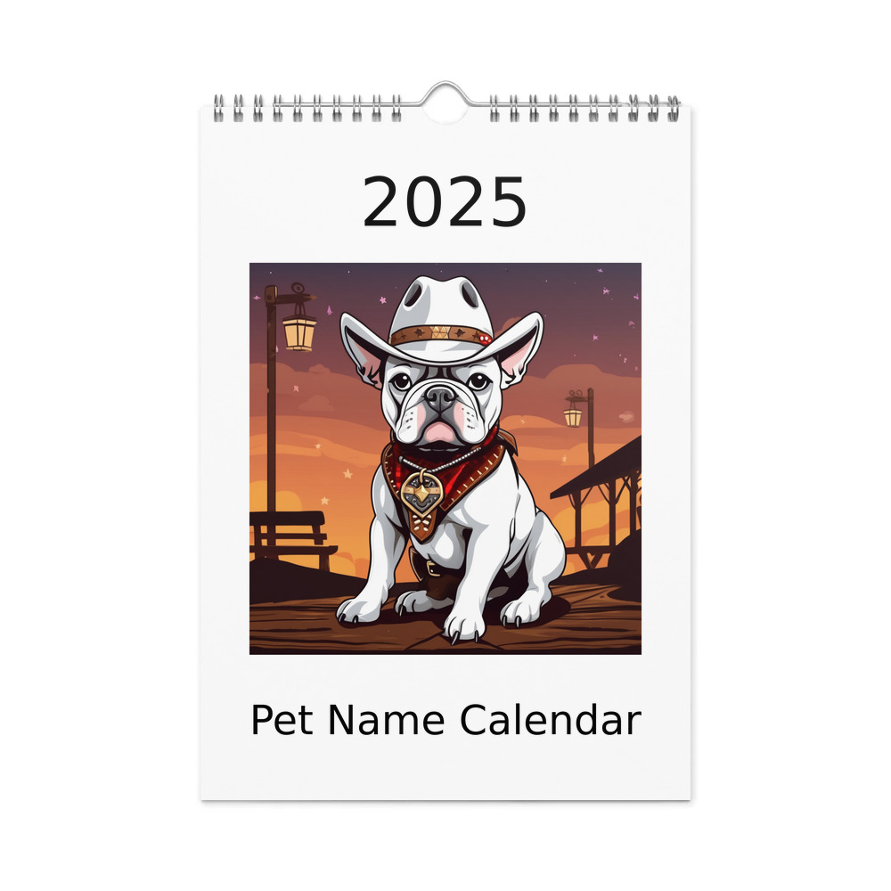 PugMug Custom White French Bulldog Wall Calendar (2026)