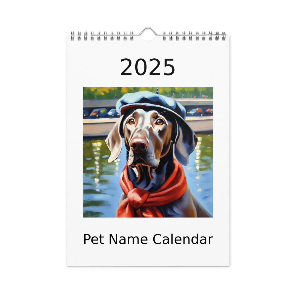 PugMug Custom Weimaraner Wall Calendar (2026)
