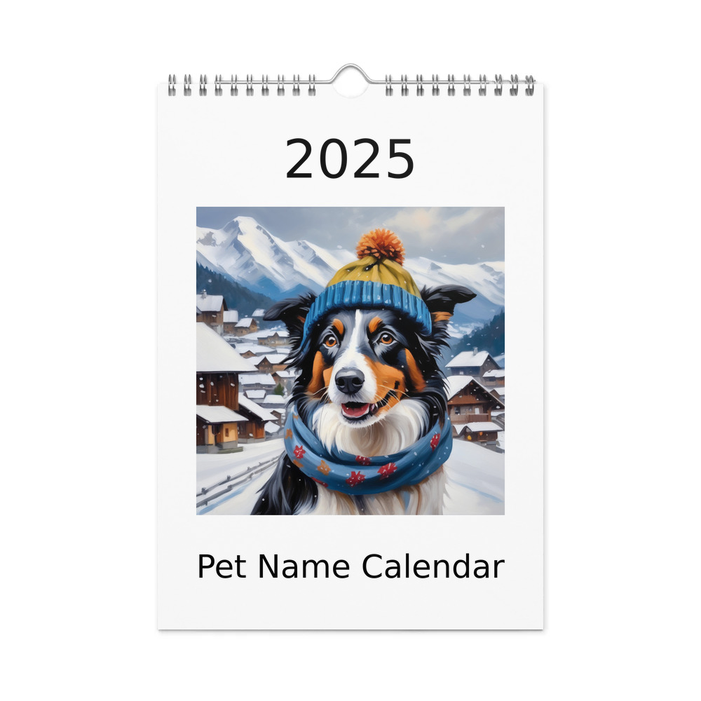PugMug Custom Border Collie Wall Calendar (2026)