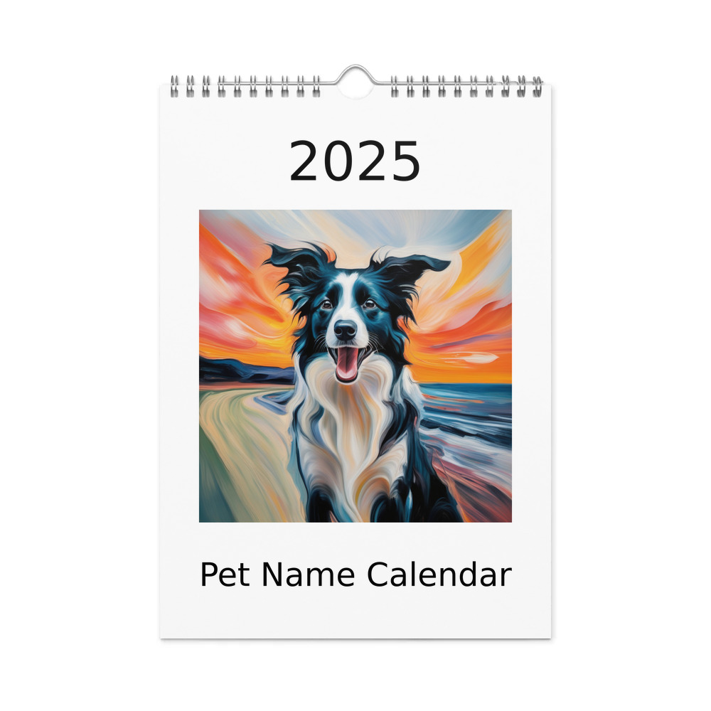 PugMug Custom Border Collie Wall Calendar (2026)