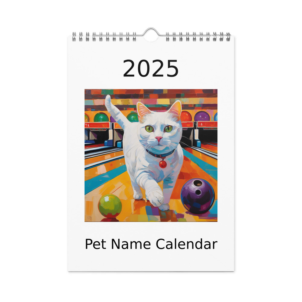 PugMug Custom White Companion Cat Wall Calendar (2026)