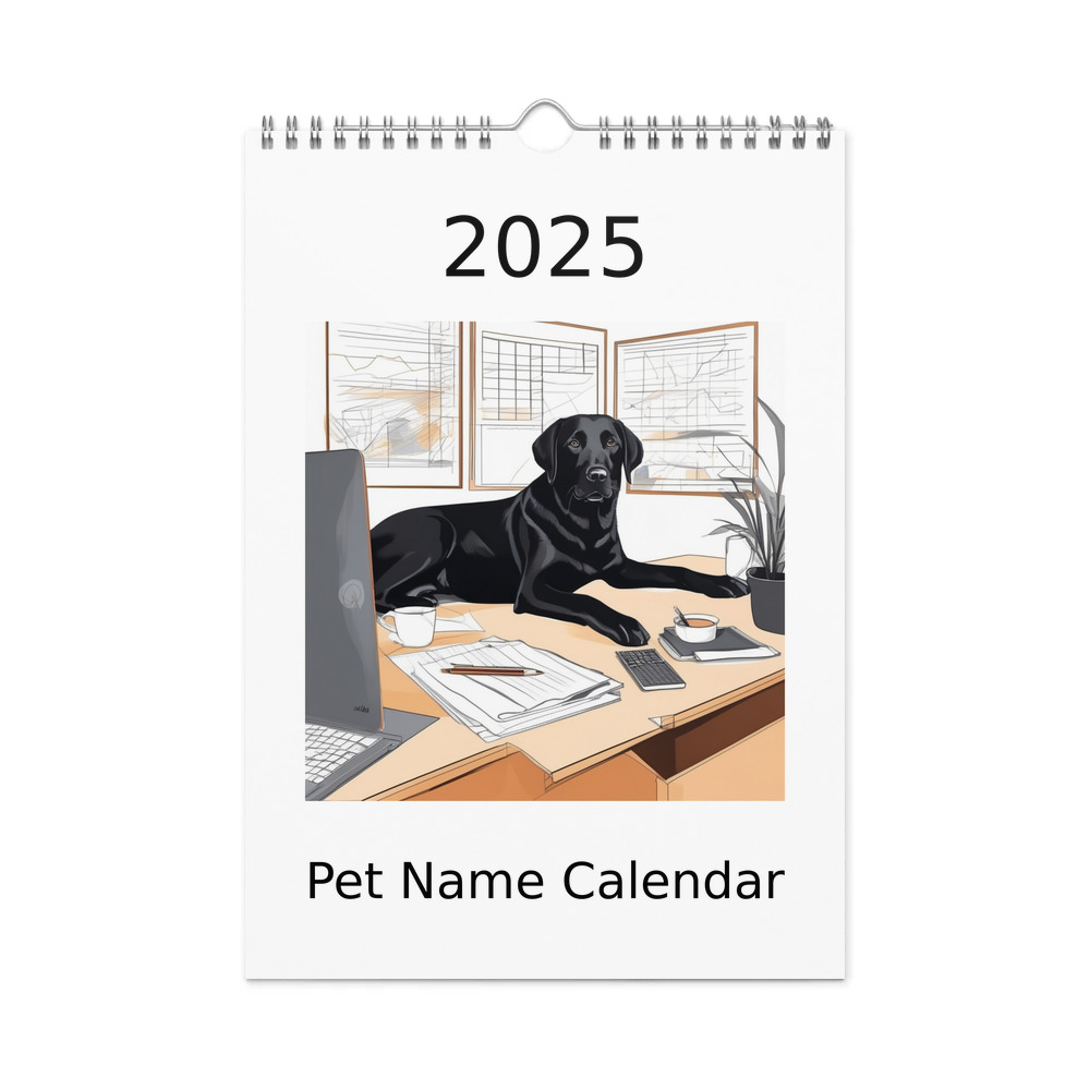 PugMug Custom Black Labrador Retriever Wall Calendar (2026)