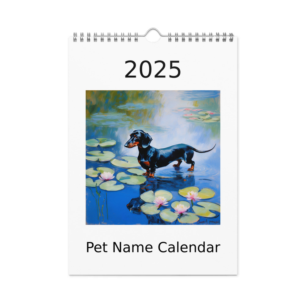 PugMug Custom Black Dachshund Wall Calendar (2026)