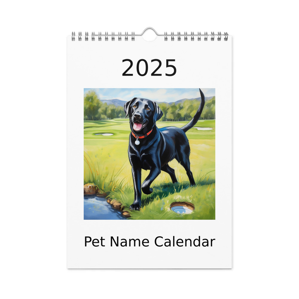 PugMug Custom Black Labrador Retriever Wall Calendar (2026)