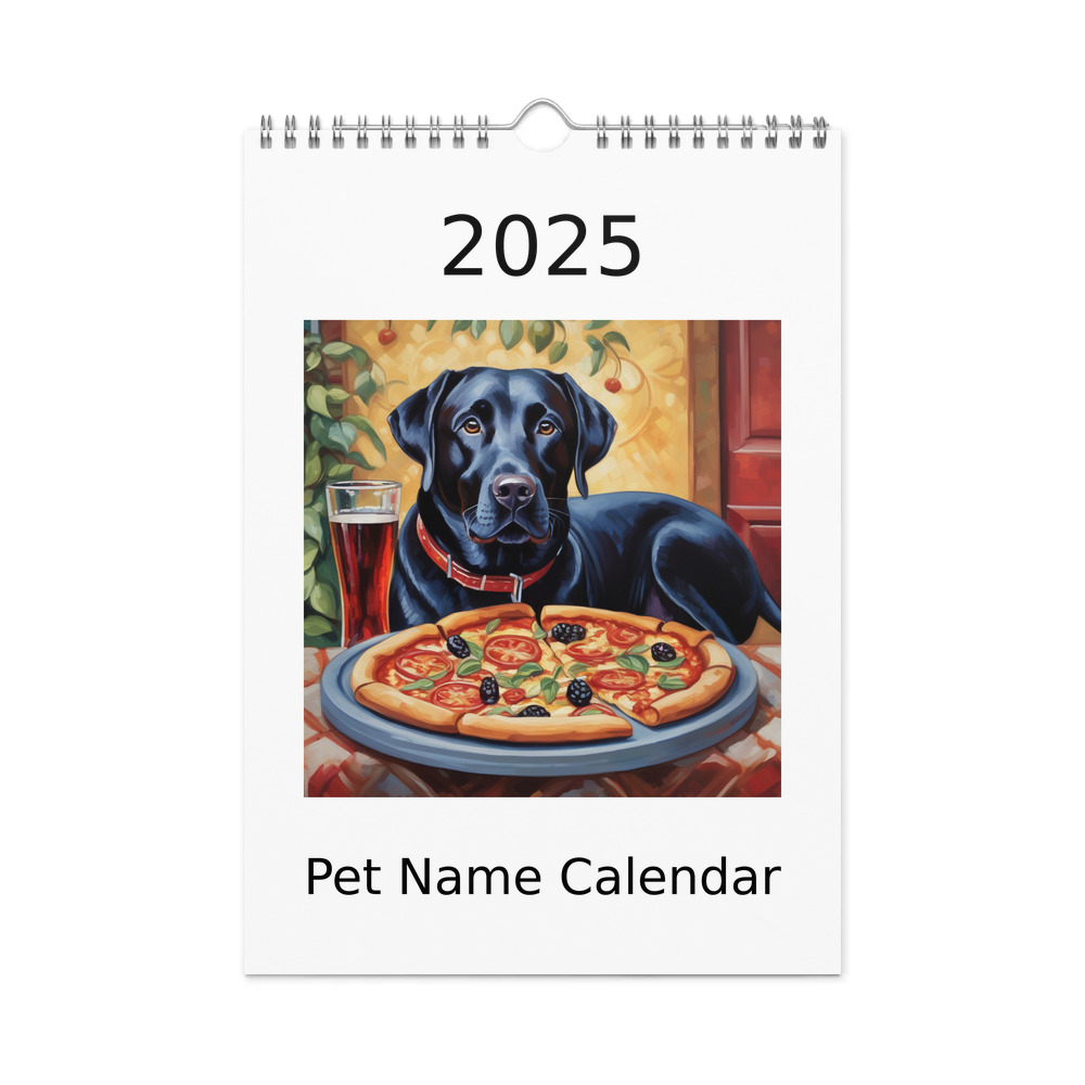 PugMug Custom Black Labrador Retriever Wall Calendar (2026)