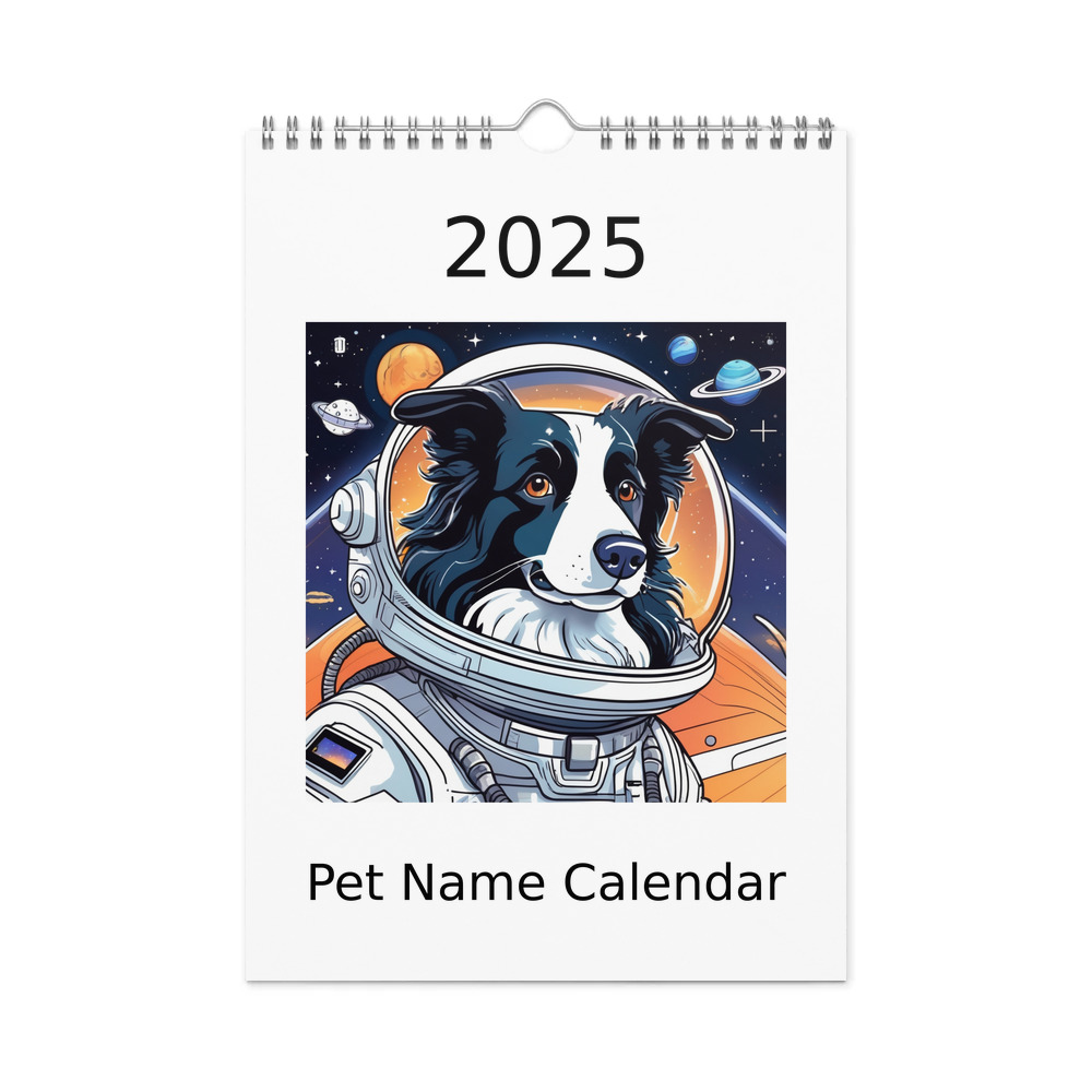 PugMug Custom Border Collie Wall Calendar (2026)